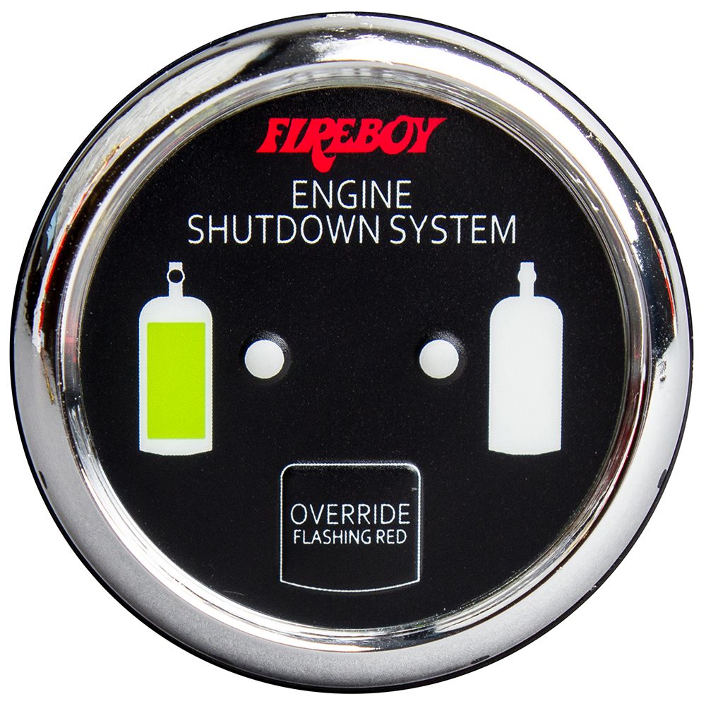 Image 1: Fireboy-Xintex Deluxe Helm Display w/Gauge Body, LED & Color Graphics f/Engine Shutdown System - Chrome Bezel Display
