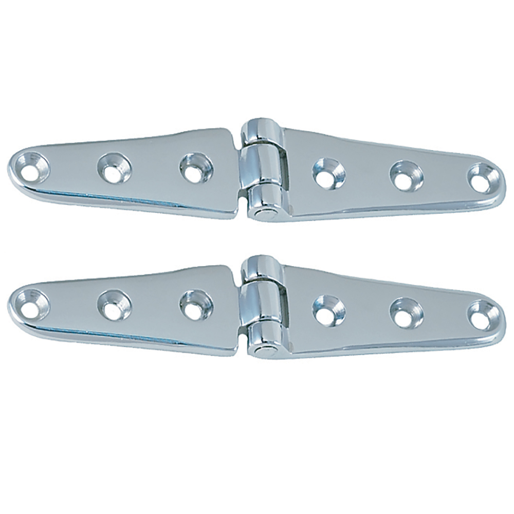 Image 1: Perko 8" Chrome Plated Bronze Strap Hinges