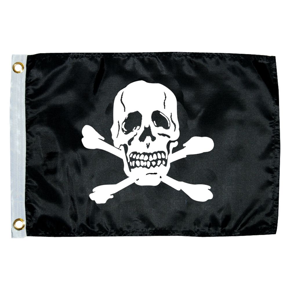 Image 1: Taylor Made 12" x 18" Jolly Roger Novelty Flag