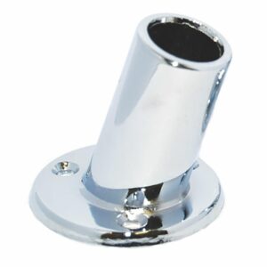 Image 1: Taylor Made 1" Slanted Chrome Plated Flag Pole Socket