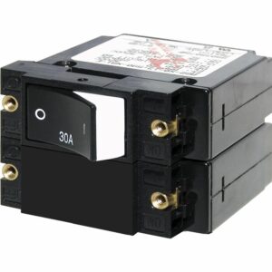 Image 1: Blue Sea 7574 A-Series Raised Rocker Circuit Breaker - Double Pole - 30A