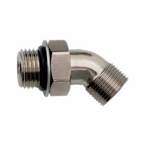 Image 1: Uflex 45° Adjustable Fitting f/Back of UP Series Helms ORB 6 to 3/8" COMP