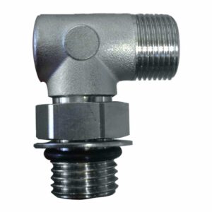 Image 1: Uflex90° Adjustable Fitting f/Back of UP Series Helms - ORB 6 to 3/8" COMP