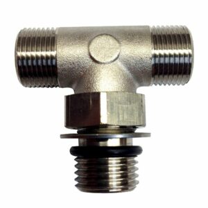 Image 1: Uflex Boss Style T-Fitting - Nickel - ORB 6 to 3/8" COMP