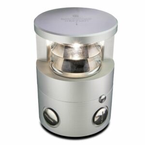 Image 1: Lopolight Series 300-038 - Double Stacked Masthead Light - 5NM - Horizontal Mount - White - Silver Housing