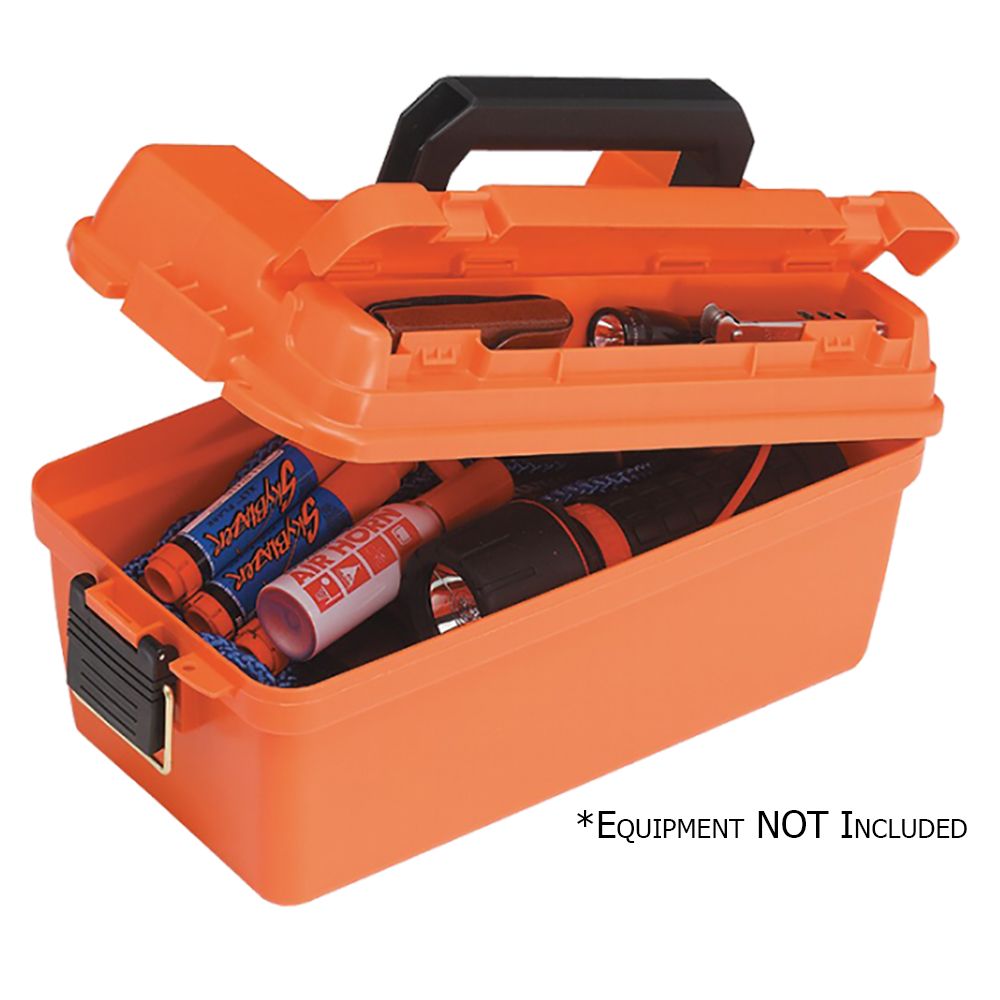 Image 1: Plano Small Shallow Emergency Dry Storage Supply Box - Orange