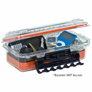 Image 1: Plano Waterproof Polycarbonate Storage Box - 3500 Size - Orange/Clear
