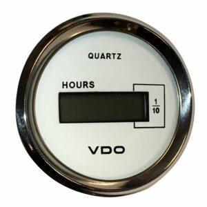 Image 1: VDO Cockpit Marine 52mm (2-1/16") LCD Hourmeter - White Dial/Chrome Bezel