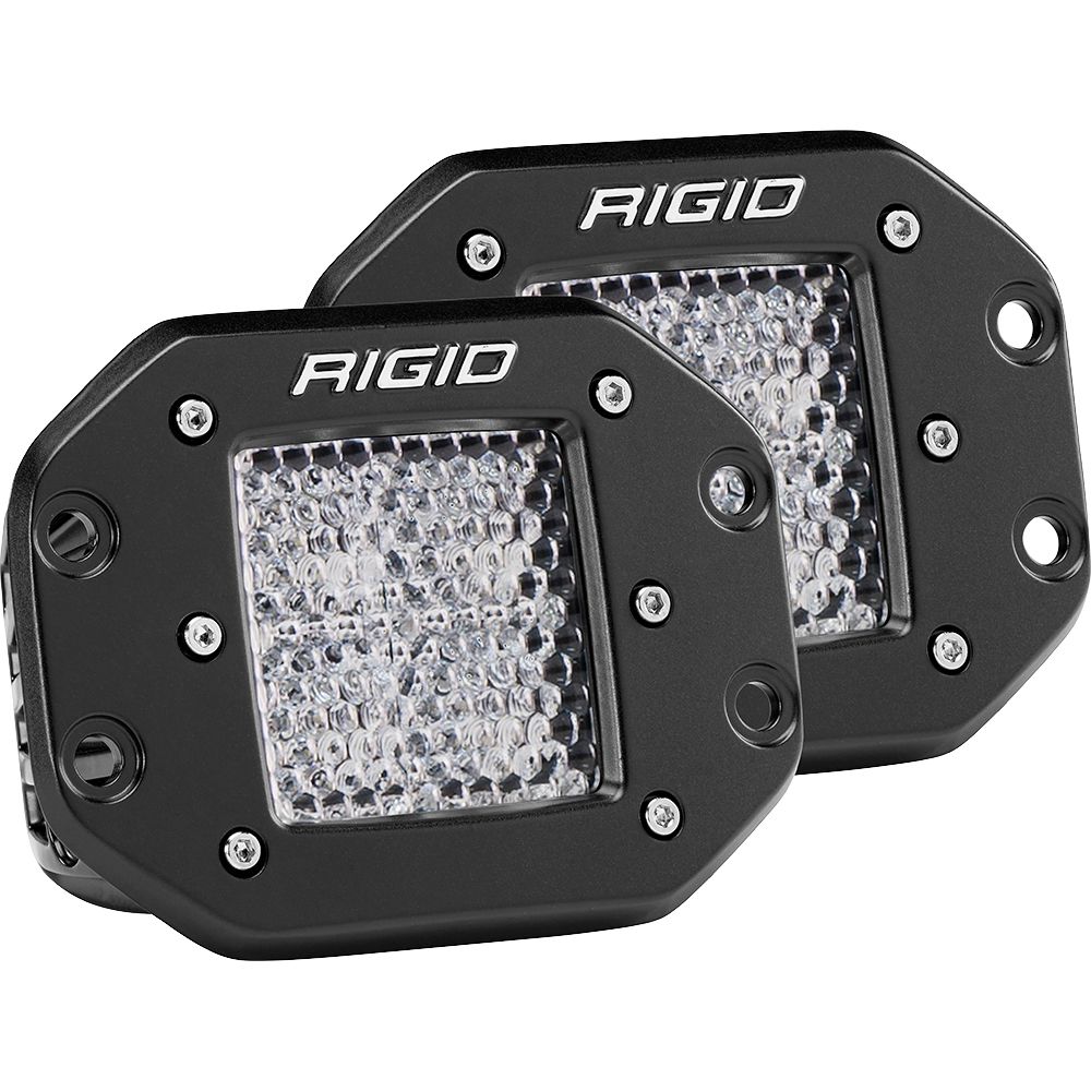 Image 1: RIGID Industries D-Series PRO - Flush Mount - Diffused - Pair - Black