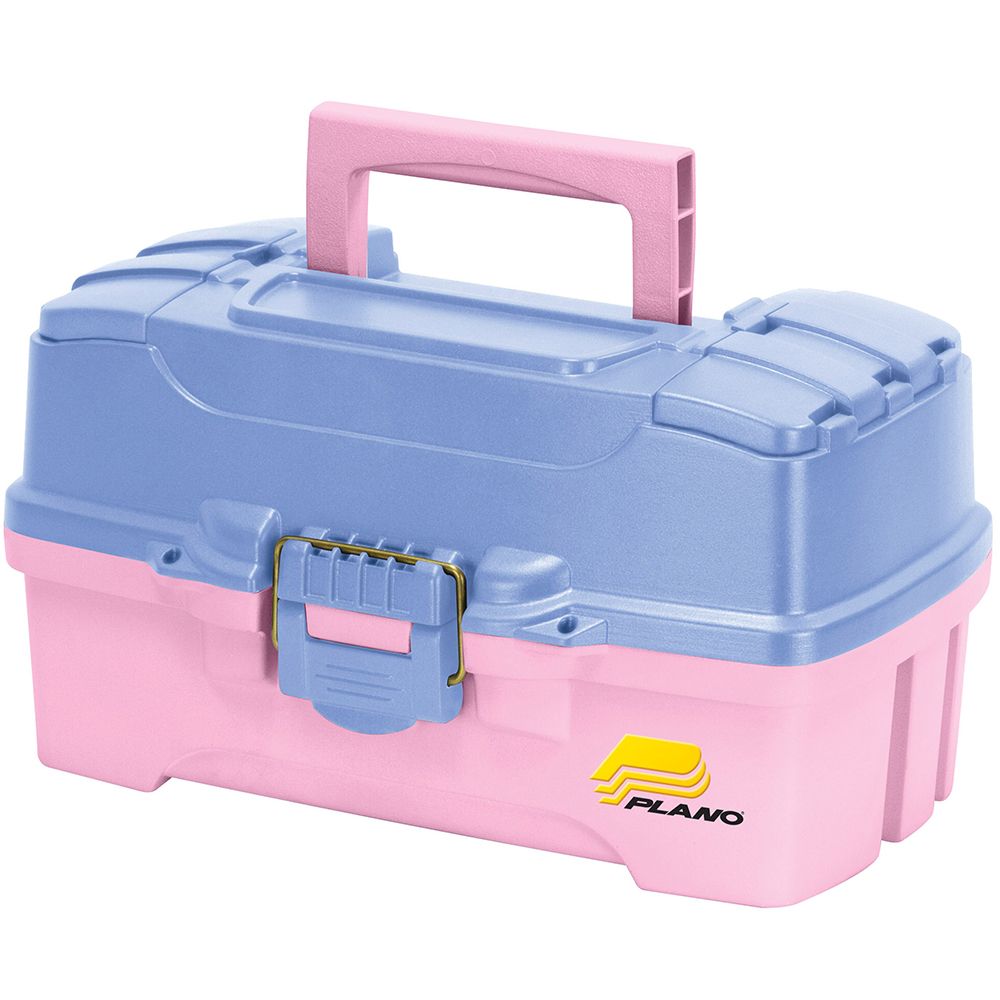 Image 1: Plano Two-Tray Tackle Box w/Duel Top Access - Periwinkle/Pink