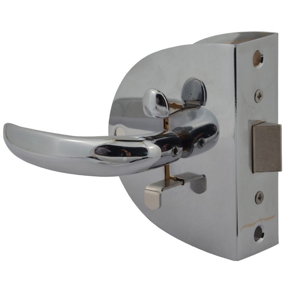 Image 1: Southco Compact Swing Door Latch - Chrome - Non-Locking