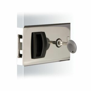 Image 1: Southco Flush Sliding Door Latch - Square - Aluminum