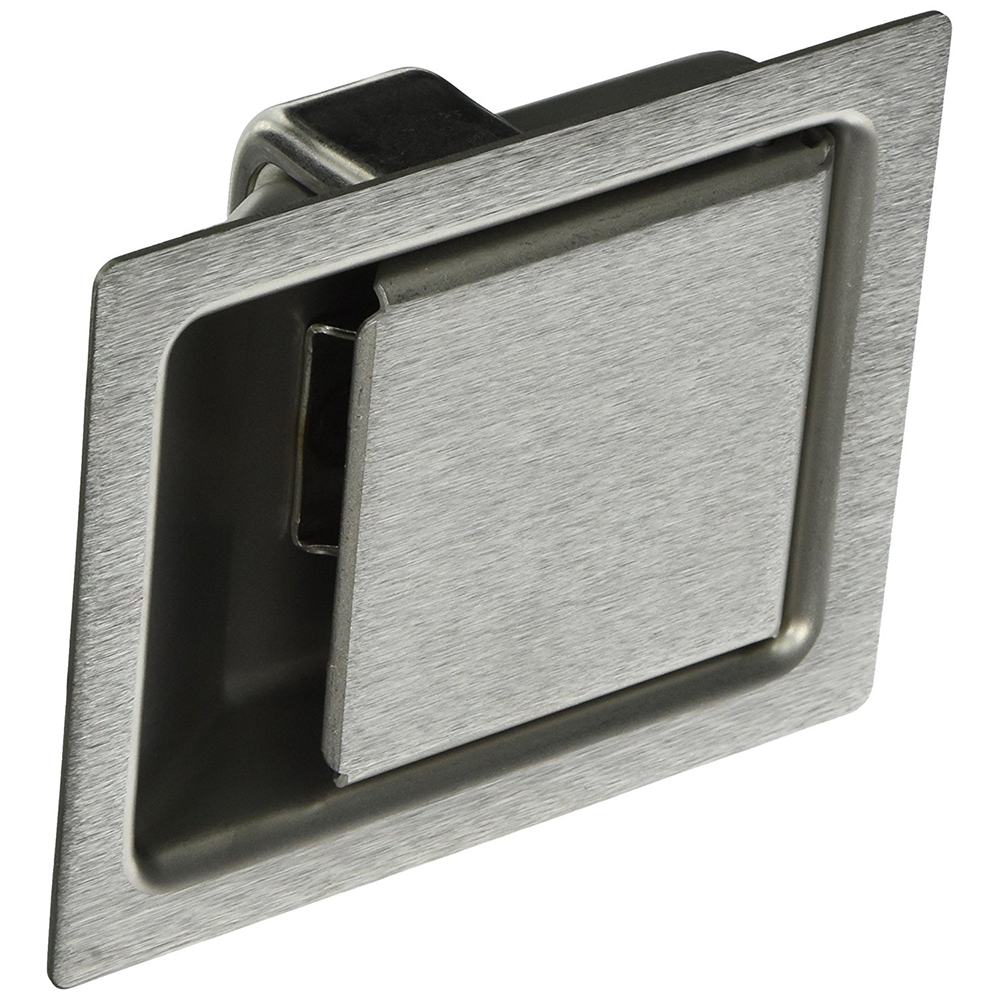 Image 1: Southco Large Push-to-Close Paddle Latch - Stainless Steel - Non-Locking