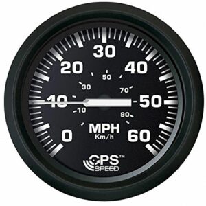 Image 1: Faria Euro Black 4" Speedometer 60MPH (GPS)