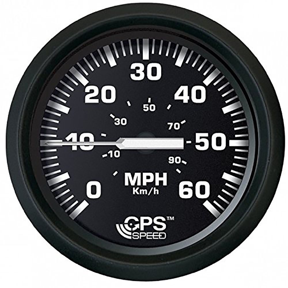 Image 1: Faria Euro Black 4" Speedometer 60MPH (GPS)