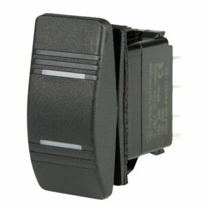 Image 1: BEP DPDT Contura Switch - 2-Amber LEDs - ON/OFF/ON