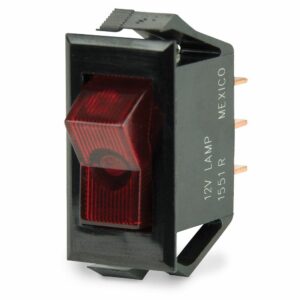 Image 1: BEP Illuminated SPST Rocker Switch - Red LED - 12V - OFF/ON