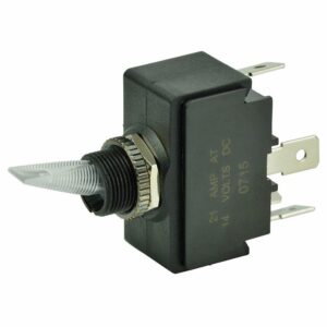Image 1: BEP SPST Lighted Toggle Switch - Red LED - 12V - ON/OFF