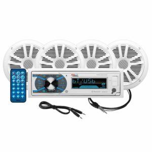 Image 1: Boss Audio MCK632WB.64 Marine Stereo & 2 Pairs of 6.5" Speaker Kit - White