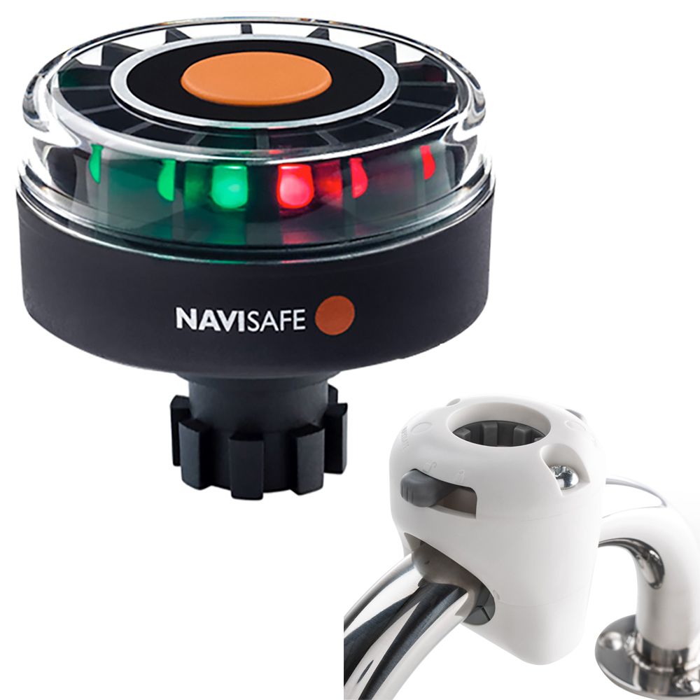 Image 1: Navisafe Navilight Tricolor 2NM w/Navibolt Base & Rail Mount - White