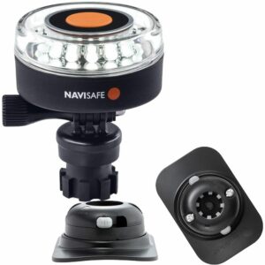 Image 1: Navisafe Navilight 360° 2NM White w/Navimount Base & RIB Mount - Black
