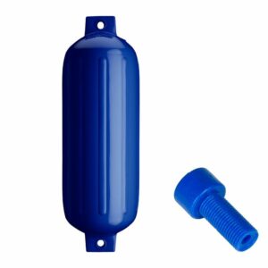 Image 1: Polyform G-5 Twin Eye Fender 8.8" x 26.8" - Cobalt Blue w/Adapter