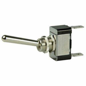 Image 1: BEP SPST Chrome Plated Long Handle Toggle Switch - ON/OFF