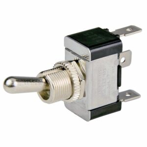 Image 1: BEP SPDT Chrome Plated Toggle Switch - ON/OFF/ON