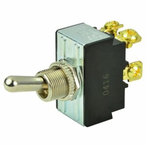Image 1: BEP DPST Chrome Plated Toggle Switch - OFF/ON