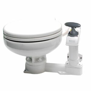Image 1: Johnson Pump AquaT Manual Marine Toilet - Super Compact