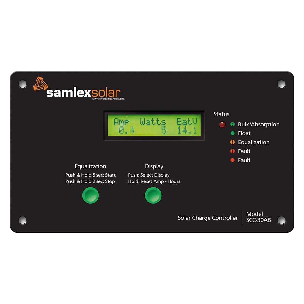Image 1: Samlex Flush Mount Solar Charge Controller w/LCD Display - 30A