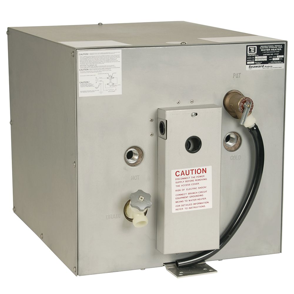 Image 1: Whale Seaward 11 Gallon Hot Water Heater w/Rear Heat Exchanger - Galvanized Steel - 240V - 1500W