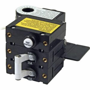Image 1: Blue Sea A-Series ELCI Main Circuit Breaker - Double Pole 120V AC 30A