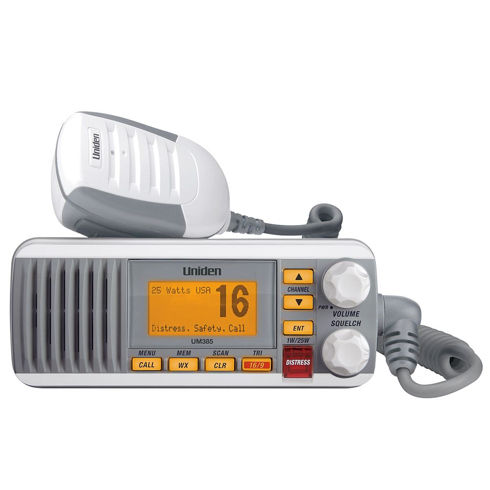 Image 1: Uniden UM385 Fixed Mount VHF Radio - White