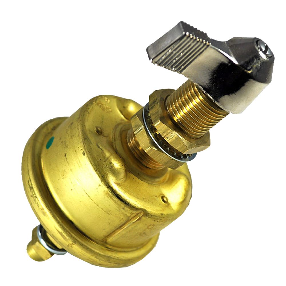 Image 1: Cole Hersee Single Pole Brass Marine Battery Switch - 175 Amp - Continuous 800 Amp Intermittent
