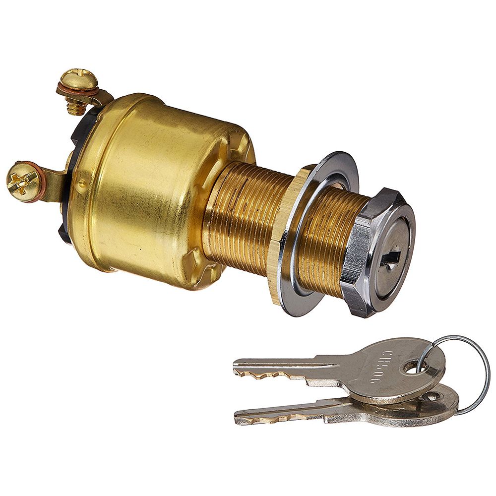 Image 1: Cole Hersee 4 Position Brass Ignition Switch