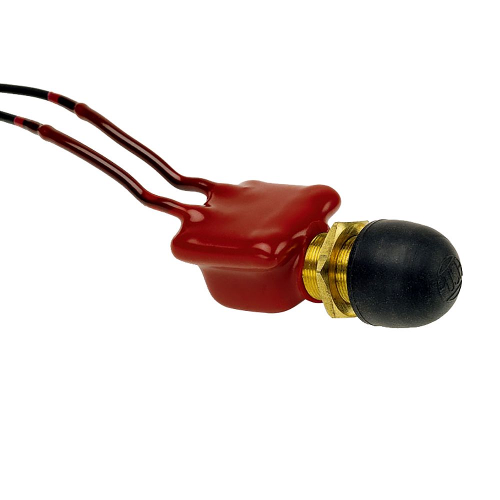 Image 1: Cole Hersee Vinyl Coated Push Button Switch SPST Off-On 2 Wire