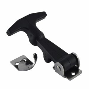 Image 1: Southco One-Piece Flexible Handle Latch Rubber/Stainless Steel Mount
