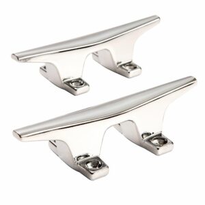 Image 1: Attwood ZAMAK Chrome Plated Zinc Cleats - Pair - 4-1/2"