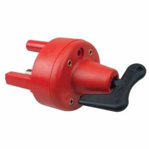 Image 1: Perko Single Battery Disconnect Switch w/Mounting Ring & Legs - Bulkhead Mount