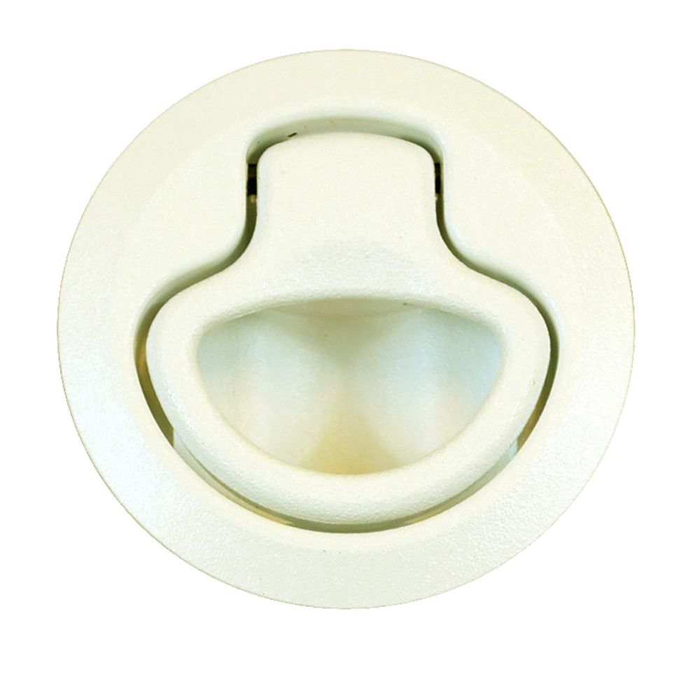 Image 1: Southco Flush Plastic Pull Latch - Pull To Open - Non Locking - Beige