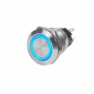 Image 1: Blue Sea 4161 SS Push Button Switch - Off-(On) - Blue - 10A