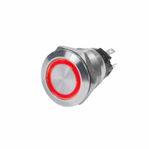 Image 1: Blue Sea 4163 SS Push Button Switch - Off-(On) - Red - 10A