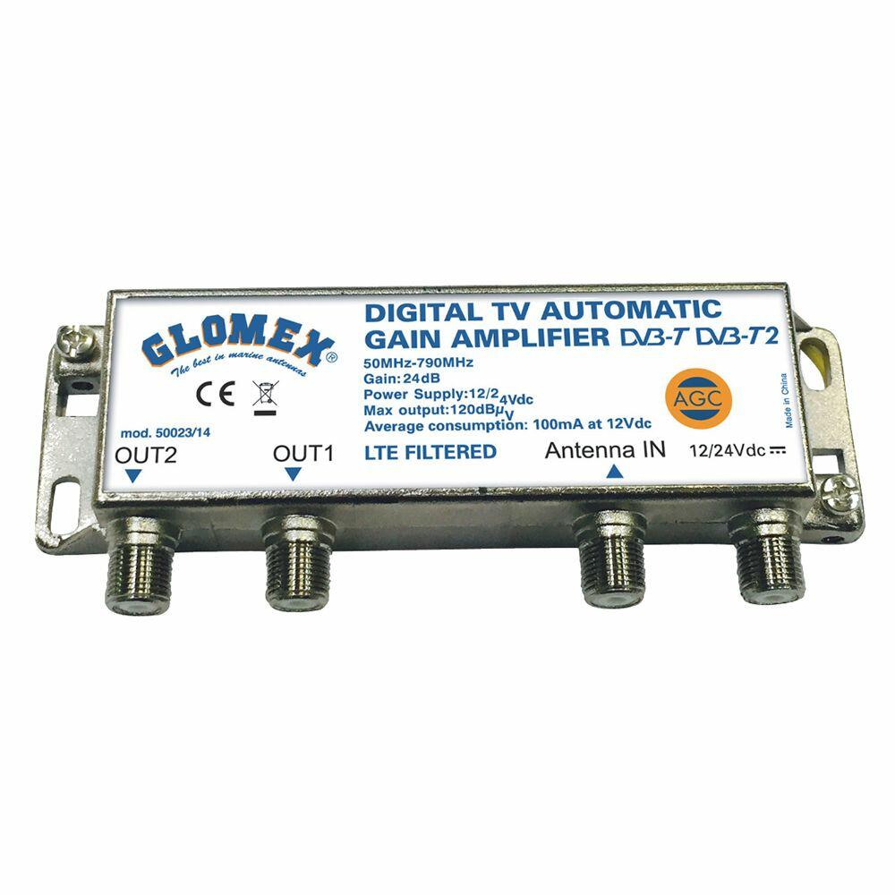 Image 1: Glomex Auto Gain Control Amp - 12/24VDC f/2 TV Outputs