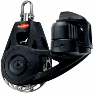 Image 1: Ronstan Series 55 Ratchet Mount Orbit Block - Single Cleat Swivel - Auto