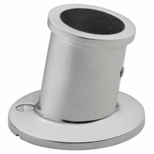 Image 1: Whitecap Top-Mounted Flag Pole Socket - Stainless Seel - 1-1/4" ID