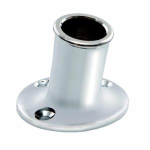 Image 1: Whitecap Top-Mounted Flag Pole Socket CP/Brass - 3/4" ID