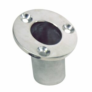 Image 1: Whitecap Flush Mount Flag Pole Socket - Stainless Steel - 1-1/4" ID