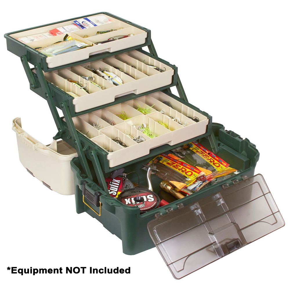 Image 1: Plano Hybrid Hip 3-Tray Tackle Box - Forest Green