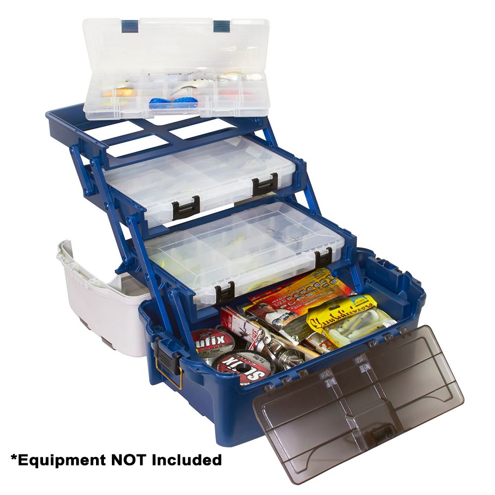 Image 1: Plano Hybrid Hip 3-Stowaway® Tackle Box 3700 - Blue